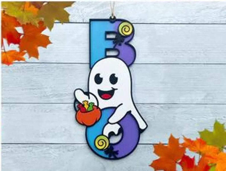 Halloween Door Sign (Multiple Options); Boo Bee Sign; Ghost Bee Sign; Halloween Boo Bees; Halloween Bee Decoration; Boo Sign; Bumblebee Sign
