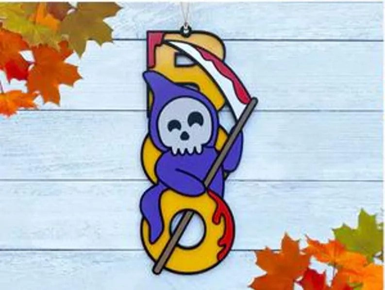 Halloween Door Sign (Multiple Options); Boo Bee Sign; Ghost Bee Sign; Halloween Boo Bees; Halloween Bee Decoration; Boo Sign; Bumblebee Sign