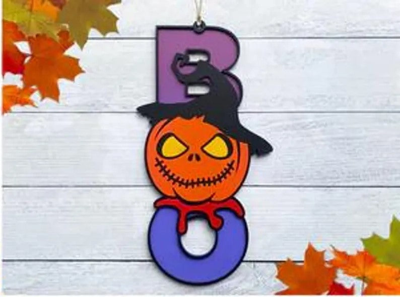 Halloween Door Sign (Multiple Options); Boo Bee Sign; Ghost Bee Sign; Halloween Boo Bees; Halloween Bee Decoration; Boo Sign; Bumblebee Sign