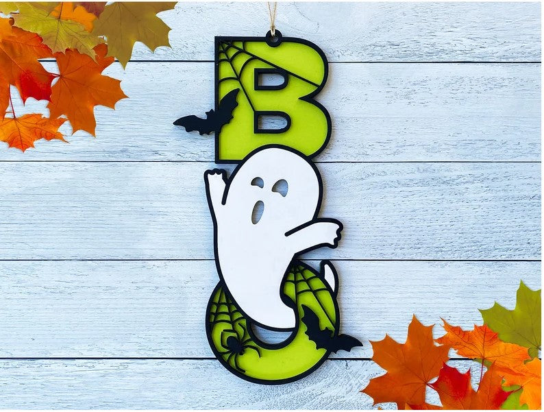 Halloween Door Sign (Multiple Options); Boo Bee Sign; Ghost Bee Sign; Halloween Boo Bees; Halloween Bee Decoration; Boo Sign; Bumblebee Sign