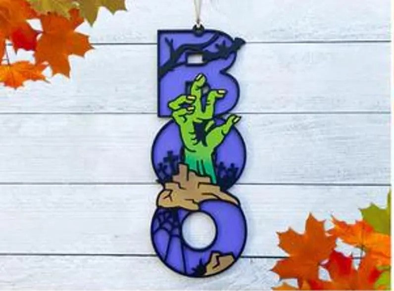 Halloween Door Sign (Multiple Options); Boo Bee Sign; Ghost Bee Sign; Halloween Boo Bees; Halloween Bee Decoration; Boo Sign; Bumblebee Sign